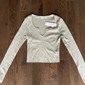 Topshop Slit Long Sleeve Shirt